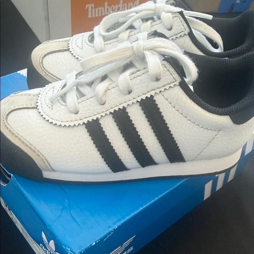 Adidas Classic White and Black Trainers
